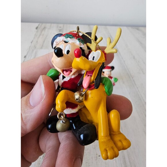 Mickey mouse mini Pluto ornament felt sparkle glitter ornament Xmas tree set - Picture 3 of 11